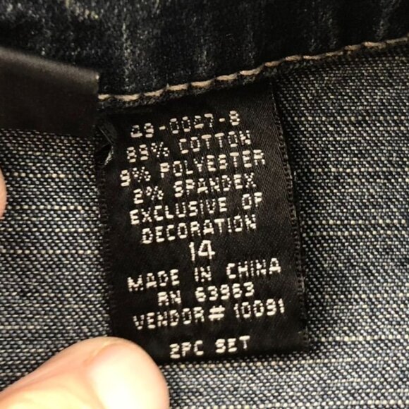 Metrostyle Womens Jean Jackeet Size 14 Collared Button Up Blue Denim Jacket Y2K - Picture 5 of 16